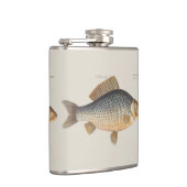 Karpervisvisserij schilderij zoetwater heupfles (Rechts)