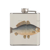 Karpervisvisserij schilderij zoetwater heupfles (Achterkant)