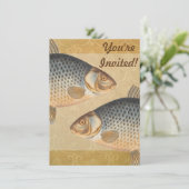 Karpervisvisserij schilderij zoetwater kaart (Staand voorkant)