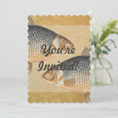 Karpervisvisserij schilderij zoetwater kaart (Staand voorkant)