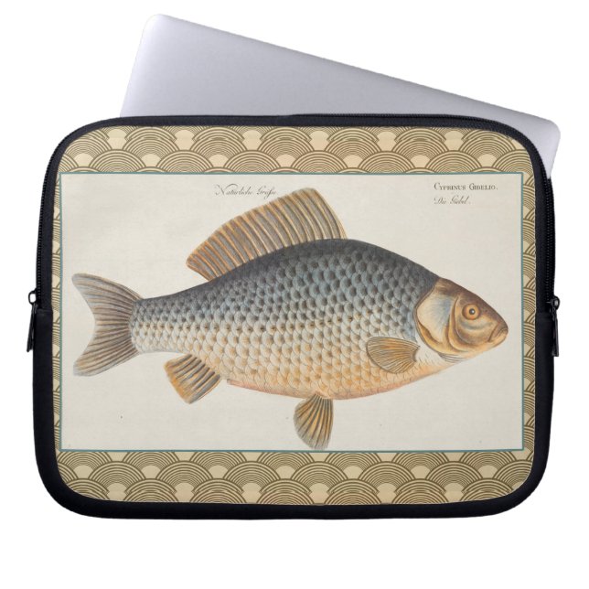 Karpervisvisserij schilderij zoetwater laptop sleeve (Voorkant)