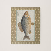 Karpervisvisserij schilderij zoetwater legpuzzel (Verticaal)