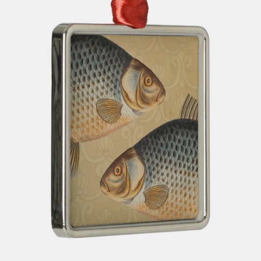 Karpervisvisserij schilderij zoetwater metalen ornament (Rechts)