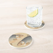 Karpervisvisserij schilderij zoetwater zandsteen onderzetter (Zijkant)