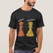 Karpov of Kasparov? Schaakquote T-shirt (Voorkant)