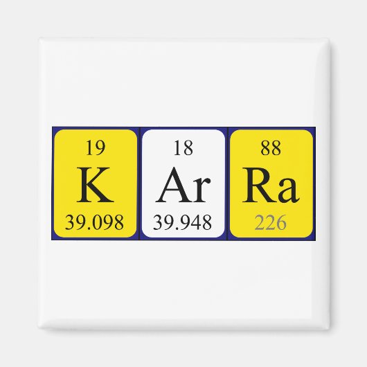 Karra periodiek table name magnet (Voorkant)