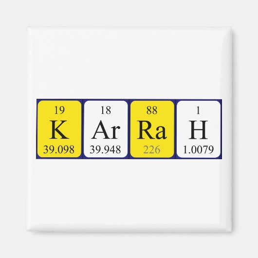 Karrah periodieke table name magnet (Voorkant)