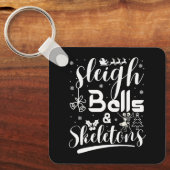 Karrengeluiden & skeletten dansen grappig kerstfee sleutelhanger (Voorkant)