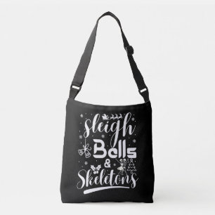 Karrengeluiden & skeletten dansen grappige kerst crossbody tas