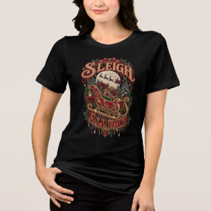 Karrenslee Alle Dag Nep Robijn Kerst Volle Maan Tri-Blend Shirt