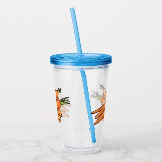 Karrot cartoon illustratie acryl drinkbeker (Links)
