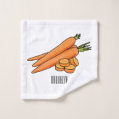 Karrot cartoon illustratie bad handdoek (Wasdoekje)