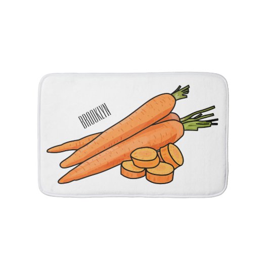 Karrot cartoon illustratie badmat (Voorkant)
