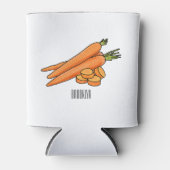 Karrot cartoon illustratie blikjeskoeler (Voorkant)