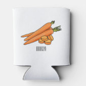 Karrot cartoon illustratie blikjeskoeler (Achterkant)