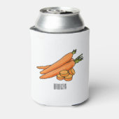 Karrot cartoon illustratie blikjeskoeler (Blikje Achterkant)