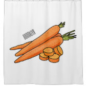 Karrot cartoon illustratie douchegordijn (Voorkant)