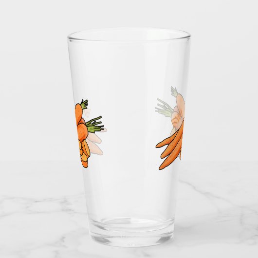 Karrot cartoon illustratie glas (Links)