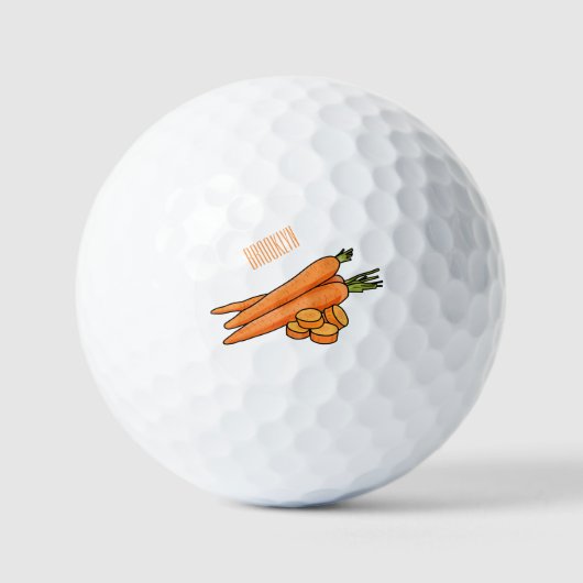 Karrot cartoon illustratie golfballen (Voorkant)