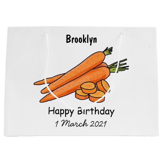 Karrot cartoon illustratie groot cadeauzakje (Voorkant)