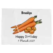 Karrot cartoon illustratie groot cadeauzakje (Achterkant)