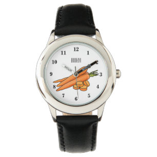 Karrot cartoon illustratie horloge