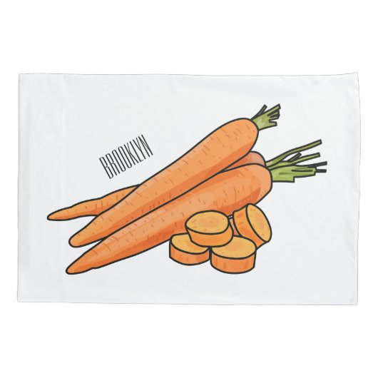 Karrot cartoon illustratie kussensloop (Achterkant)