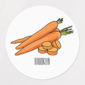 Karrot cartoon illustratie labels (Design 1)