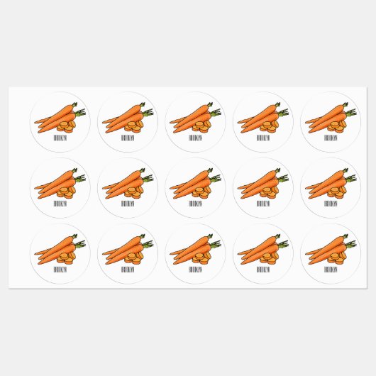 Karrot cartoon illustratie labels (Vel)