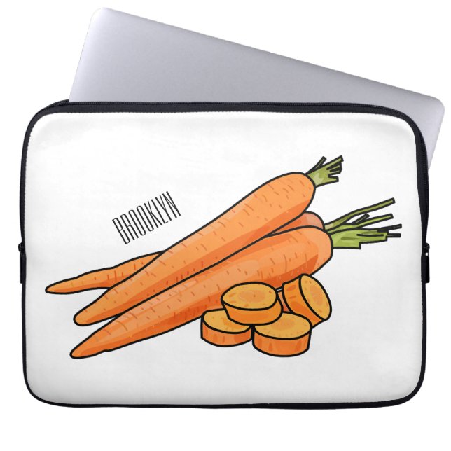 Karrot cartoon illustratie laptop sleeve (Voorkant)