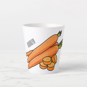 Karrot cartoon illustratie latte mok