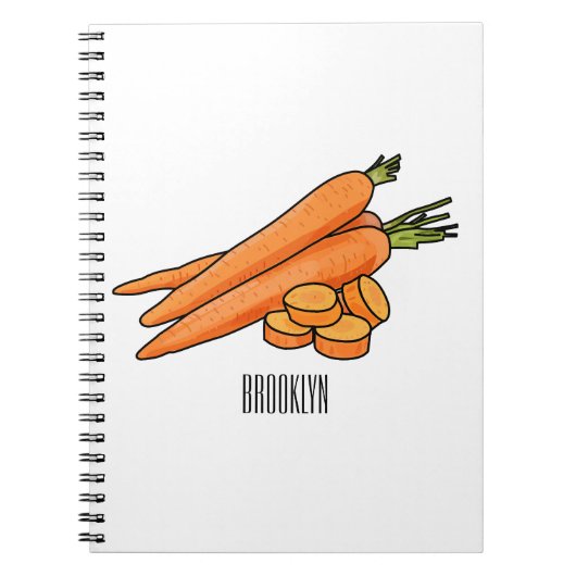 Karrot cartoon illustratie notitieboek (Voorkant)