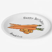 Karrot cartoon illustratie papieren bordje (Gekanteld)