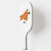 Karrot cartoon illustratie pickleball paddle (Links)
