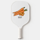 Karrot cartoon illustratie pickleball paddle (Achterkant)