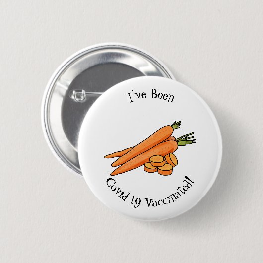 Karrot cartoon illustratie ronde button 5,7 cm (Voorkant /achterkant)