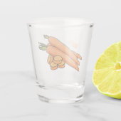 Karrot cartoon illustratie shot glas (Achterkant)