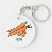 Karrot cartoon illustratie sleutelhanger (Achterkant)