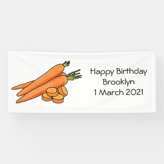 Karrot cartoon illustratie spandoek (Horizontaal)