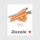 Karrot cartoon illustratie sticker (Vel)