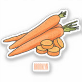 Karrot cartoon illustratie sticker (Voorkant)