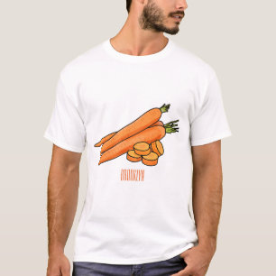 Karrot cartoon illustratie t-shirt