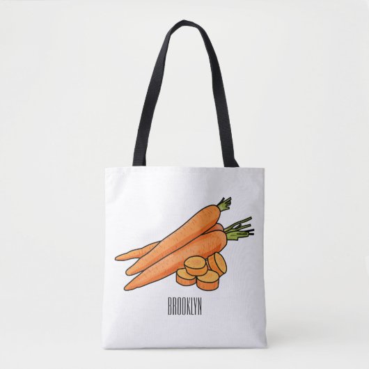 Karrot cartoon illustratie tote bag (Voorkant)