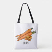 Karrot cartoon illustratie tote bag (Achterkant)