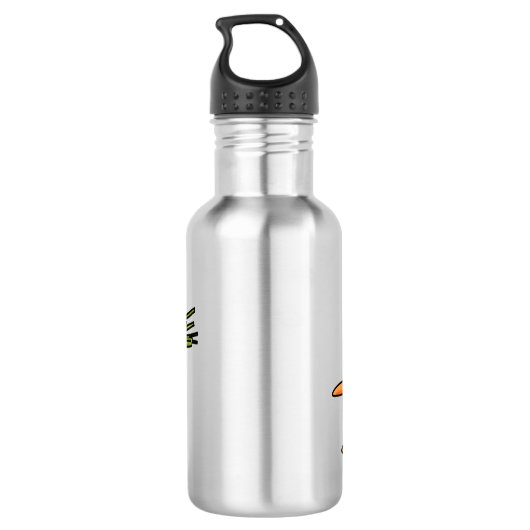 Karrot cartoon illustratie waterfles (Achterkant)