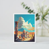 Kars Turkije vintage reisillustratie Briefkaart (Staand voorkant)