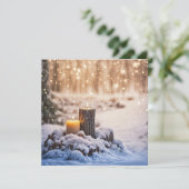 Karslichtjes tijdens de winterzonnewende in de sne (Staand voorkant)