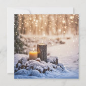 Karslichtjes tijdens de winterzonnewende in de sne (Voorkant)