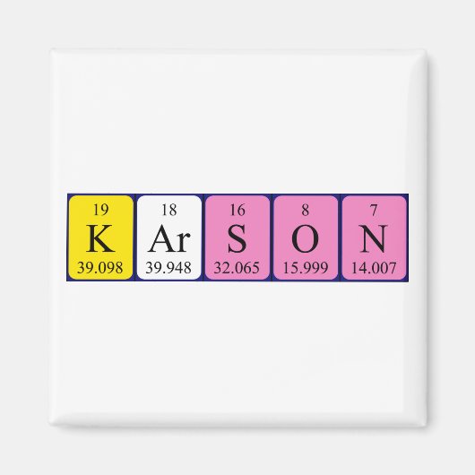 Karson periodiek table name magnet (Voorkant)