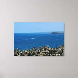 Karst Zee Oceaan Landschap Foto Indonesië Reizen Canvas Afdruk
